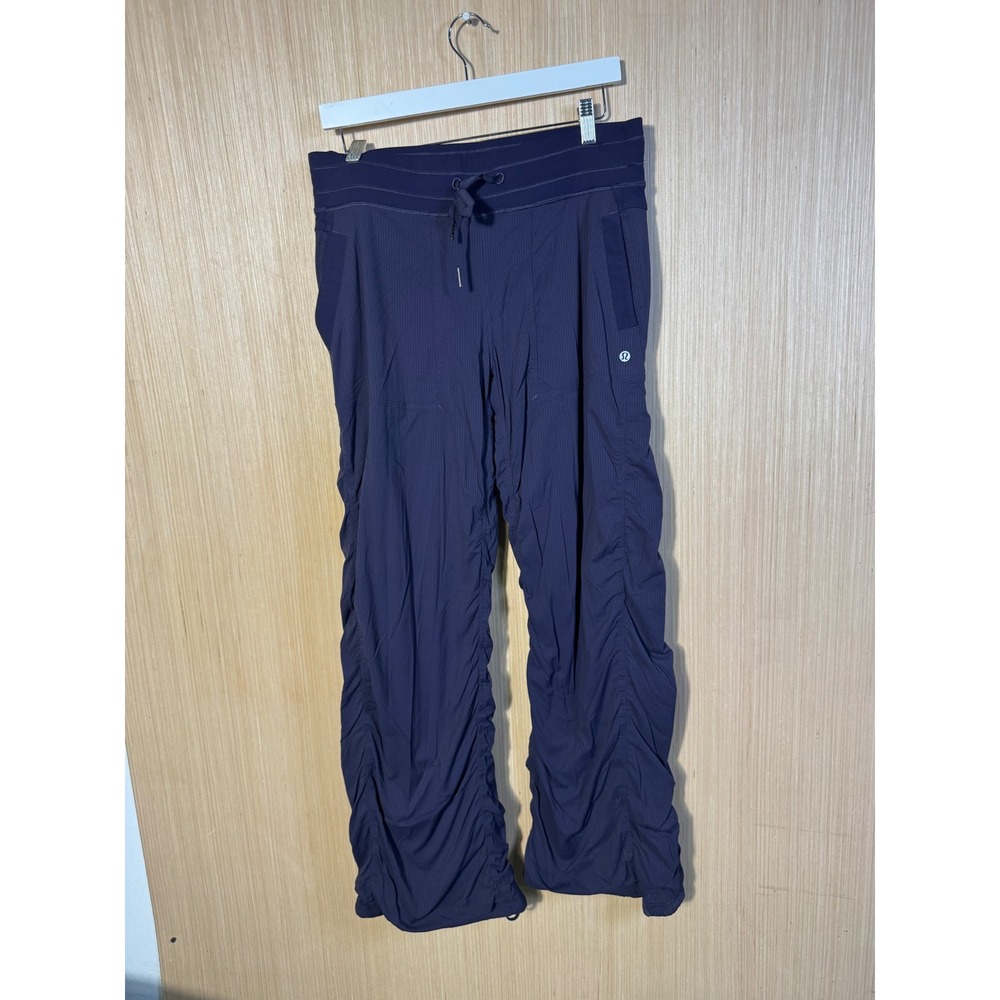 Lululemon Studio Pant II Deep Purple Ruched Wide Leg Jogger Pants Womens 10 Rege
